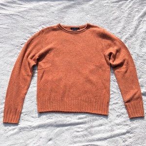 A.L.C Silk Noil Sweater Crew Neck pullover sweater orange